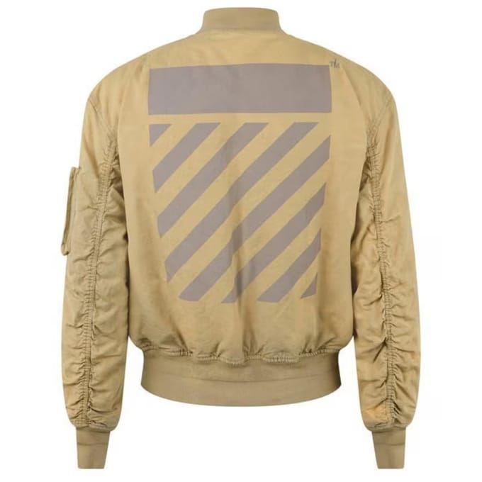 Gebroken wit Diag Tab Vintage beige bomberjack