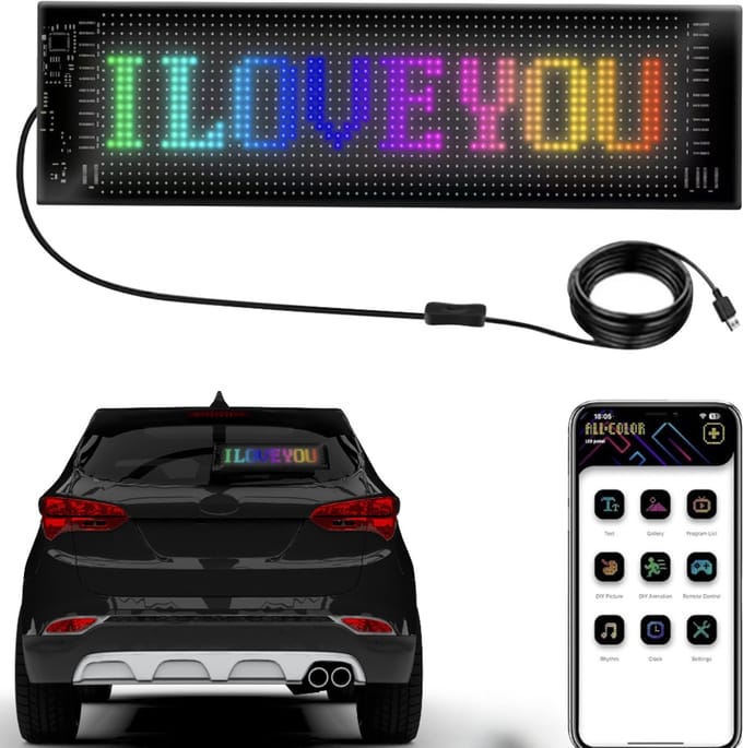 Ikello LED Flexibel Display bord - APP control- Auto LED bord - Reclame LED bord - Bluethooth - Interieursets - Waterproof