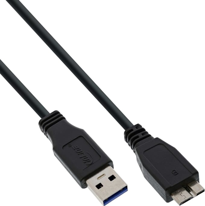 USB Micro naar USB-A kabel - USB3.0 - tot 2A / zwart - 3 meter