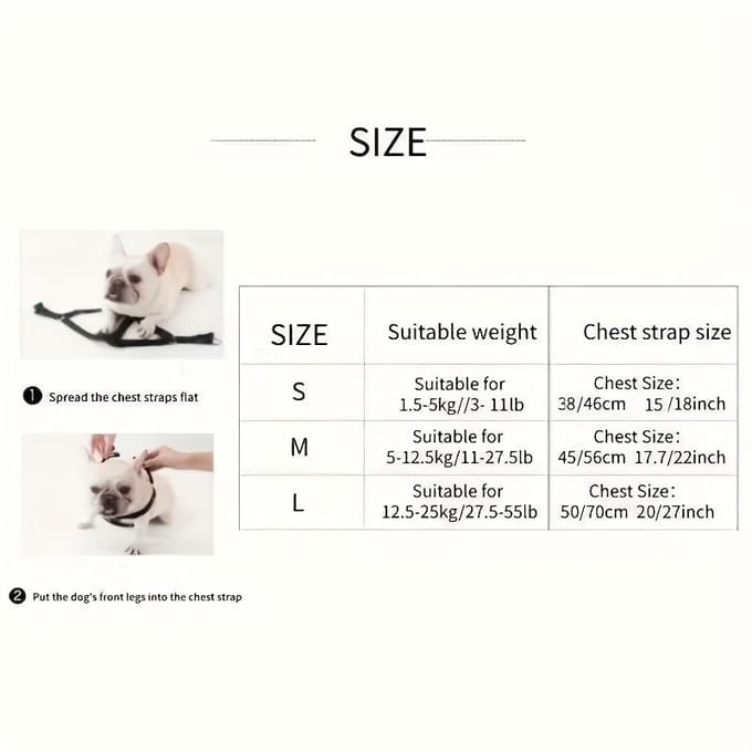 Le Harnais Confortable pour Chien en Nylon Durable Convient aux Petites Races, Sans Batterie S