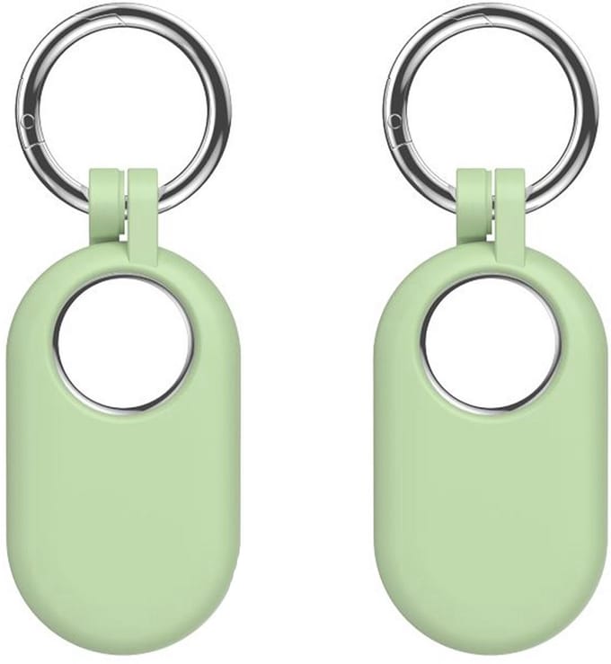 Sleutelhanger geschikt voor Samsung SmartTag 2 - Siliconen - 2 stuks - Lichtgroen - CHPN