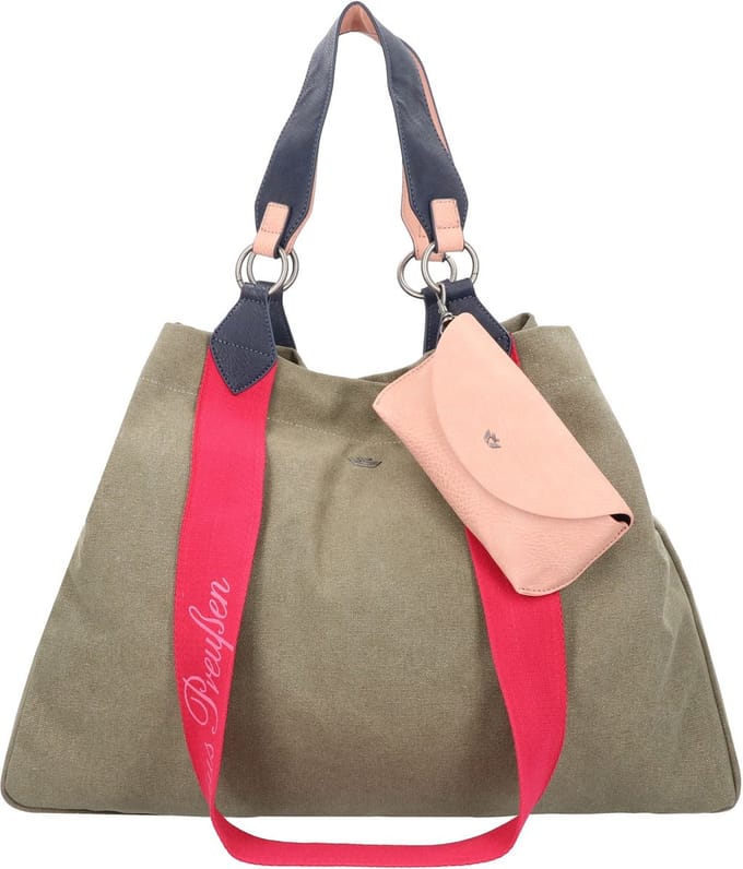 Fritzi aus Preußen schoudertas Izzy Canvas Shopper Olive olijfgroen