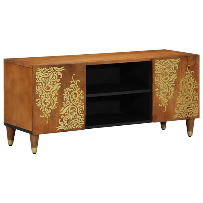 vidaXL - TV - Kast - Honing - bruin - 105 - x - 33 - x - 46 - cm - Massief - Mango - Hout