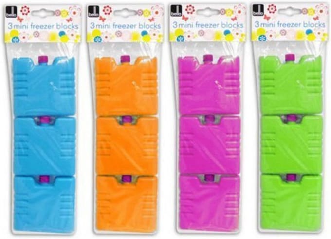 Set van 3 Herbruikbare Mini Koelelementen voor Koeltas en Lunchbox