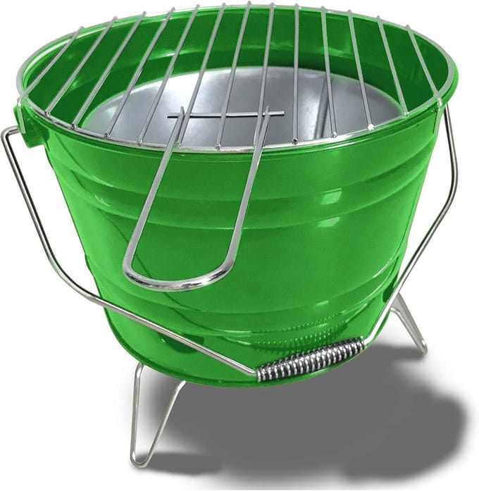Grill-emmer en Vuurkorf voor Picknick en Feest - Groen