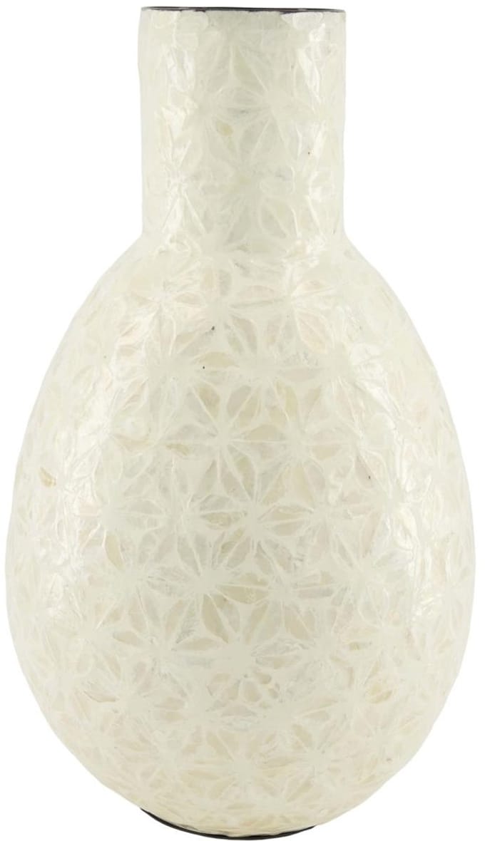 Vaas capiz bamboe wit Ø22xh37cm