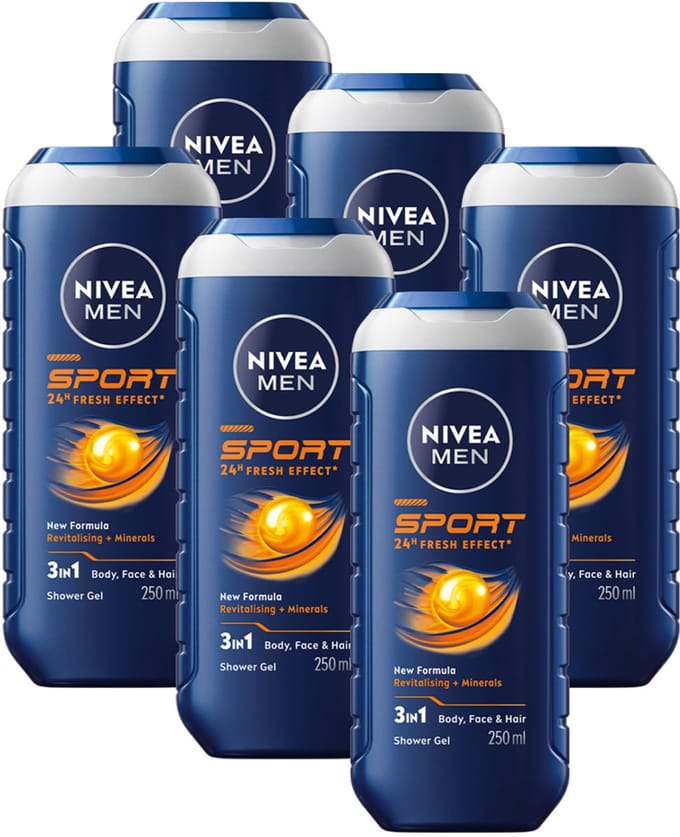 NIVEA MEN Sport Douchegel Mannen 6 x 250 ml