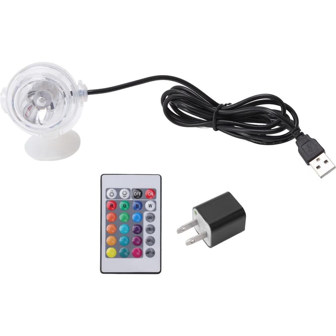 LED Aquarium Licht Kleurverandering Rond Waterdicht Dompelbaar Vistank Lamp 1W black