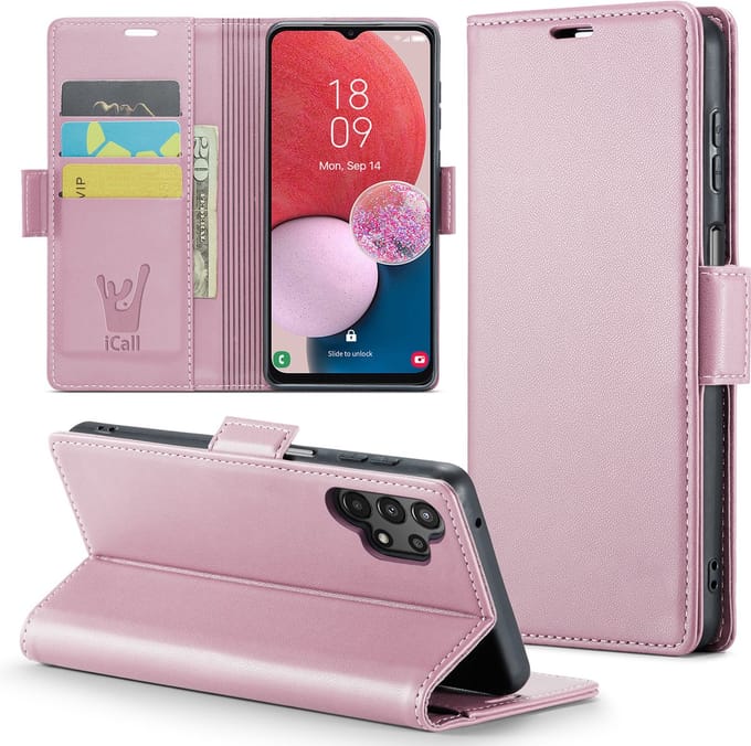 Hoesje geschikt voor Samsung Galaxy A13 - HyperCase Book Cover Kunstleer Rose