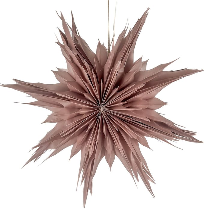 HomeBound - Papieren kerstster Ice roze – 55 cm – met pendel en E14 snoer