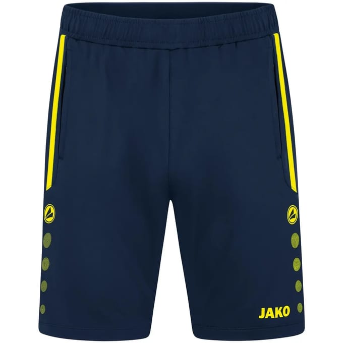 Jako Allround Trainingsshort Kinderen - Fluogeel / Marine | Maat: 128
