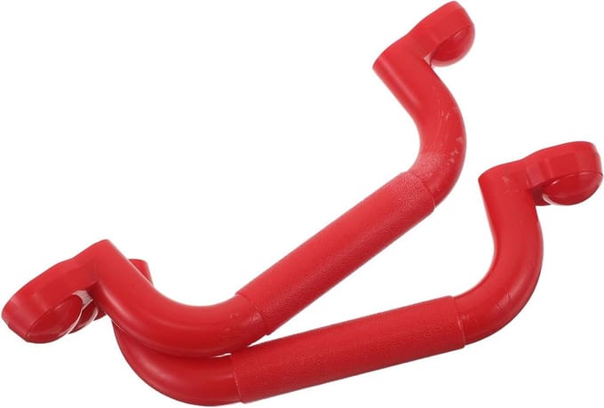 Speeltoestelgrepen - Veiligheidsgrepen - Buiten spelen - Ergonomisch ontwerp - 24 cm - Rood