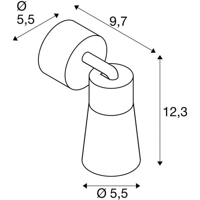 SLV plafondlamp Puri 2.0 Cone, zwart, Ø 5 cm, metaal