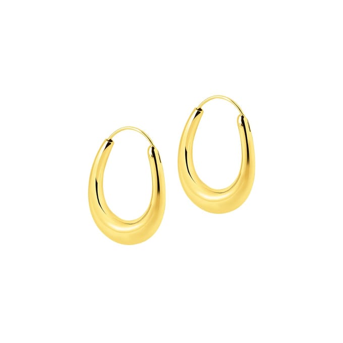 Goud Plated Ovale Hoops