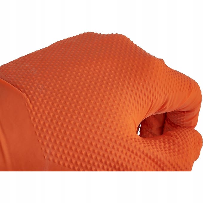 GEKO Nitrile handschoenen - stevige grip - 3D diamanttextuur - oranje - maat S - 50 stuks
