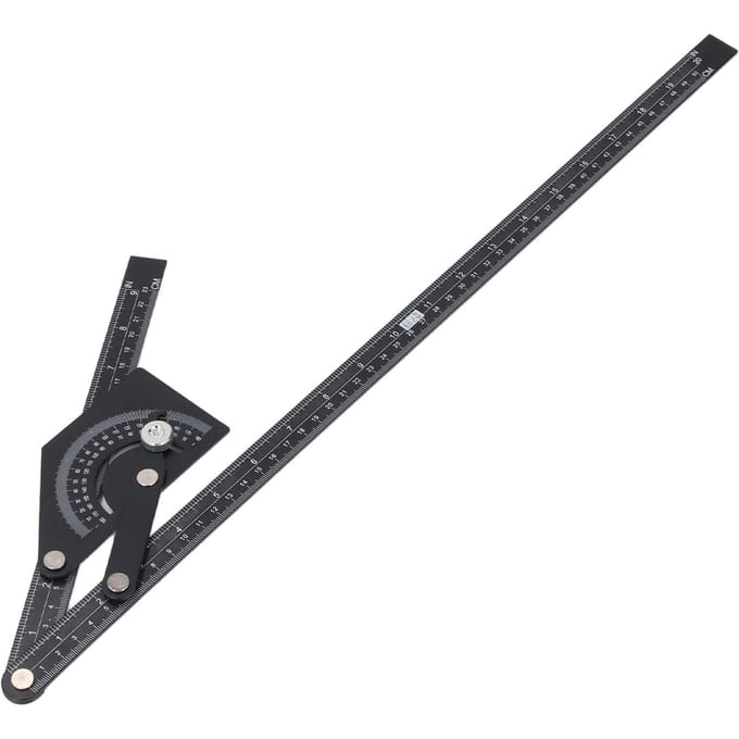 Rapporteur d'angle universel 0180 degrés en aluminium outil de menuiserie black