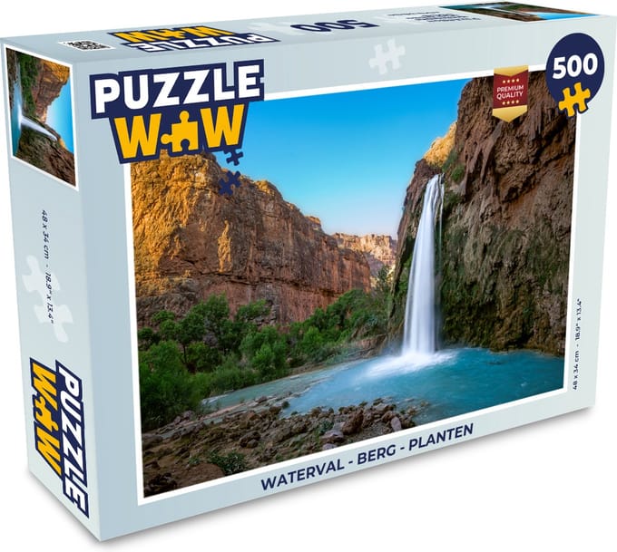 Puzzel Waterval - Berg - Planten - Legpuzzel - Puzzel 500 stukjes