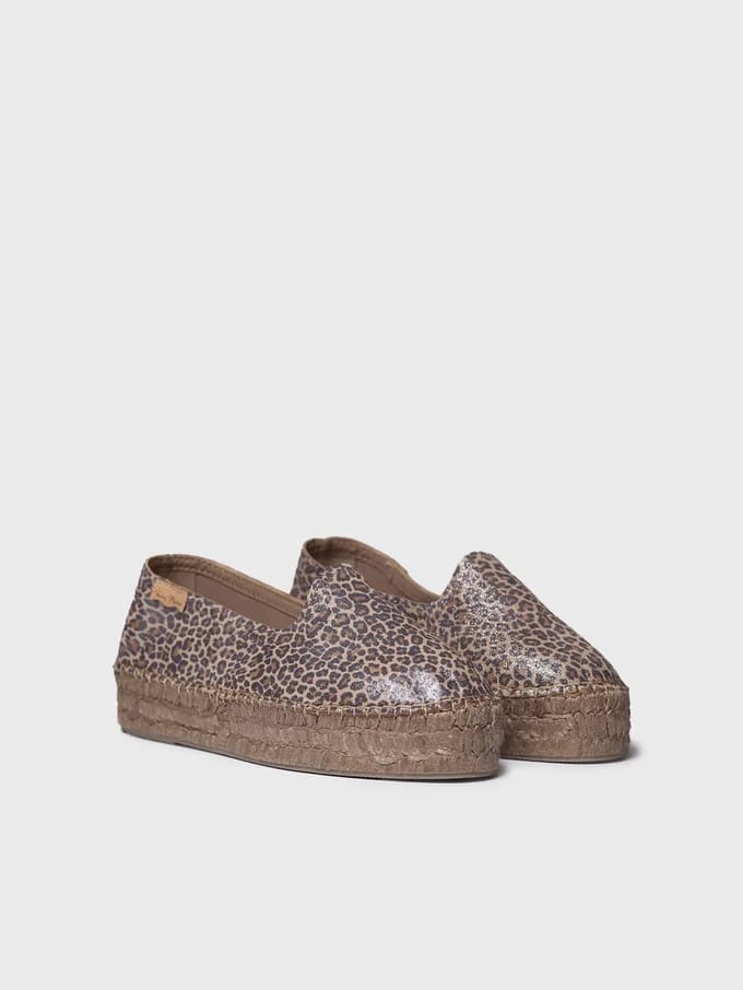 Platte espadrilles voor dames met dierenprint | KASIA-LE