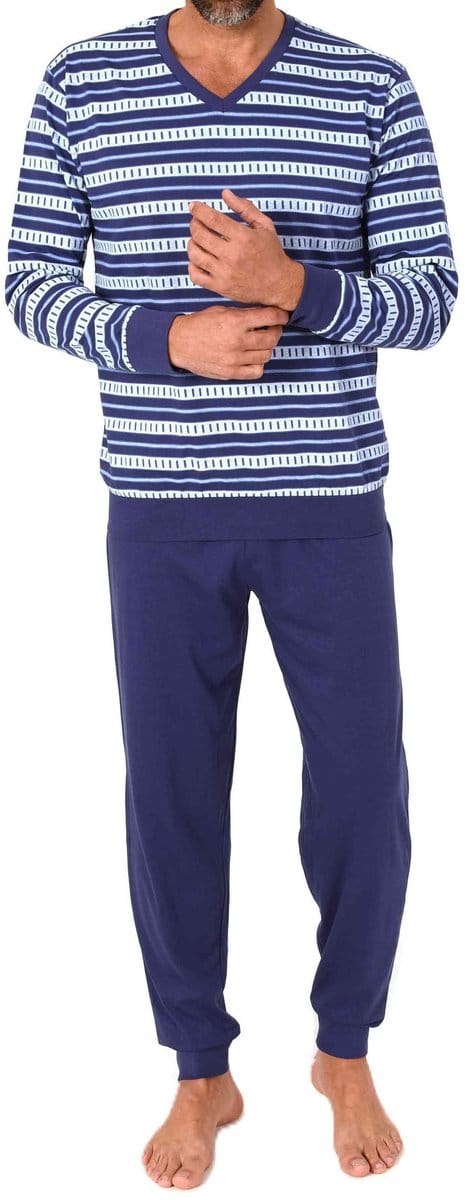 Normann herenpyjama met lange mouwen in elegante strepenlook