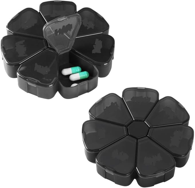 Dailygoods- Pillendoos 7 Dagen - Grote Vakken - 2 Stuks - Draagbare