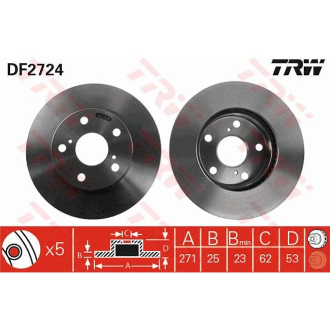 Remschijf TRW DF2724