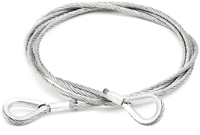 Sterke Staalkabel met Ogen en Kabelkousen 6mm Diameter, 3 Meter Lang