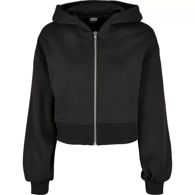Urban Classics - Short Oversized Zip Jacket - L - Zwart
