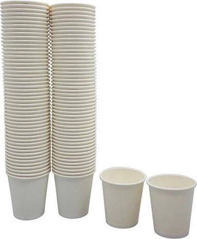 50 Kartonnen bekers - Wit - 200 ML