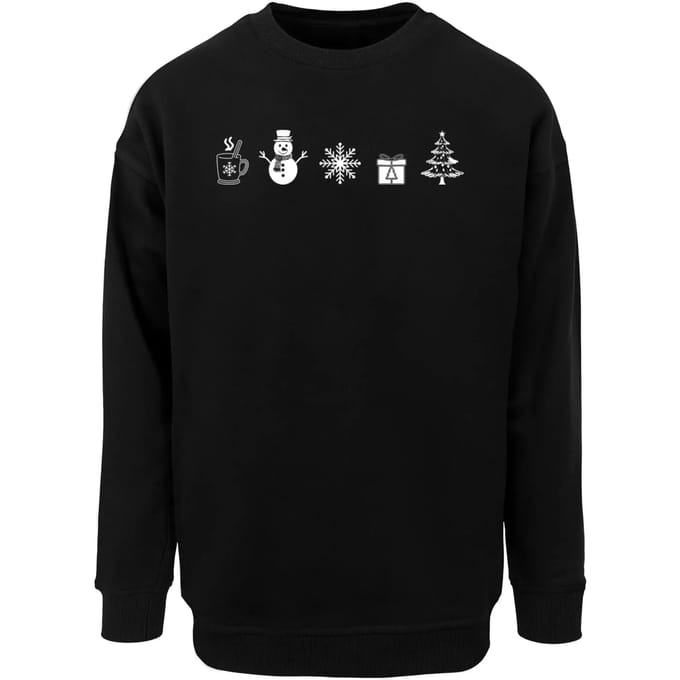 Merchcode - Christmas Elements Crewneck sweater/trui - M - Zwart
