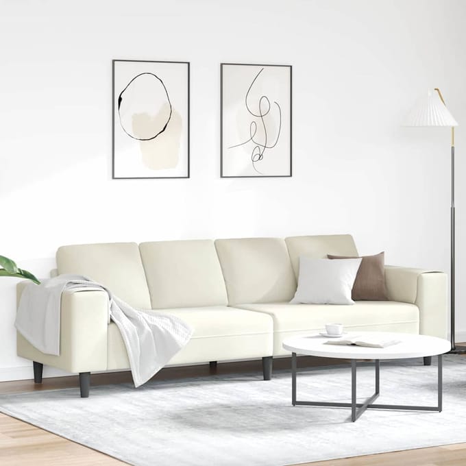 vidaXL - Woonkamerbank - Crème - 250 - x - 77 - x - 76 - cm