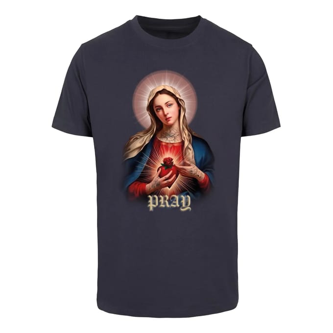 Mister Tee - Praying Mary Heren Tshirt - M - Donkerblauw