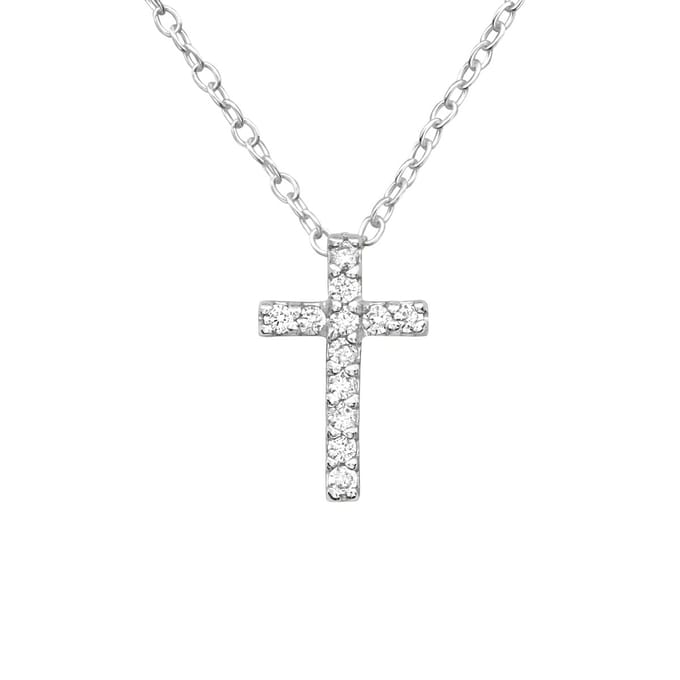 Montebello Ketting Kruis - 925 Zilver E-Coating - 8x12mm - 45cm