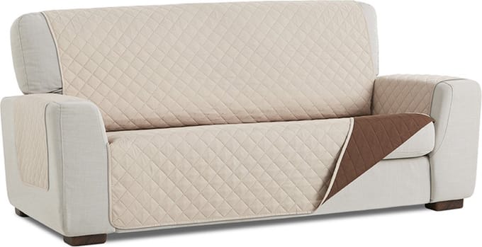 Belmarti Duo bankbeschermer - 110 cm - Beige/Bruin