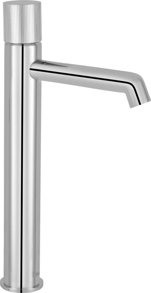 Ben Engraved Line Wastafelkraan - 22 cm Hoog - Chroom