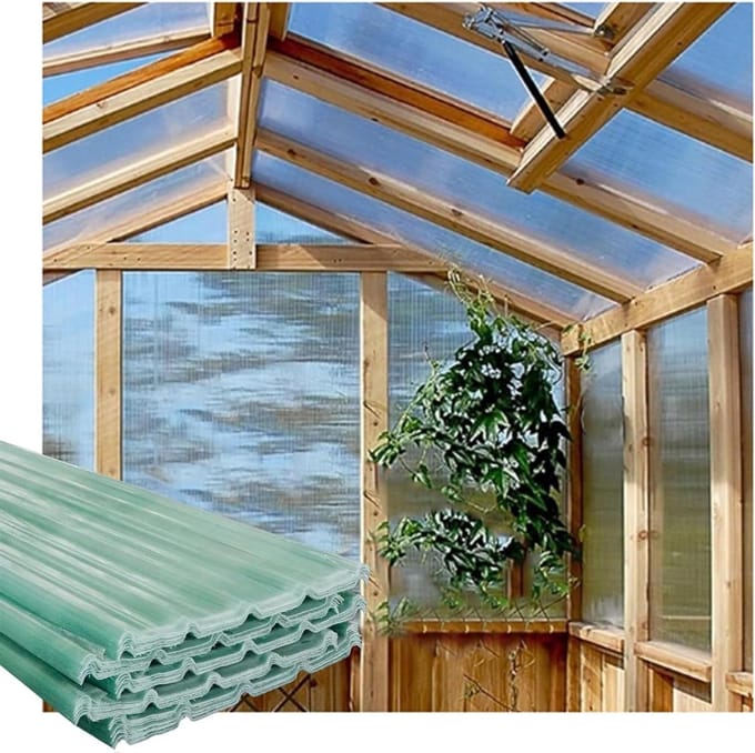 Dakbedekking panelen - Glasvezel platen - Overkapping bouwen - Hoge lichtdoorlatendheid - 3 stuks 0.9x0.7M - Transparant
