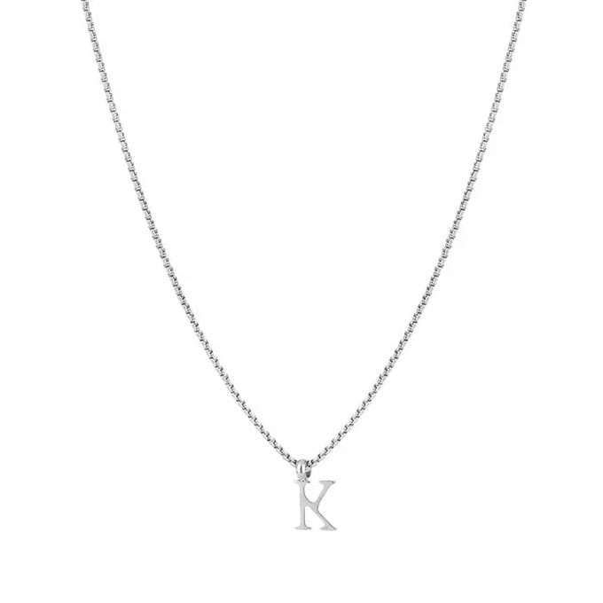 Bijoutheek Collier Letter K Zilver