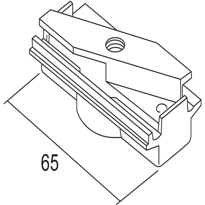 Ivela adapter mechanisch 3-fasenrail, zilver