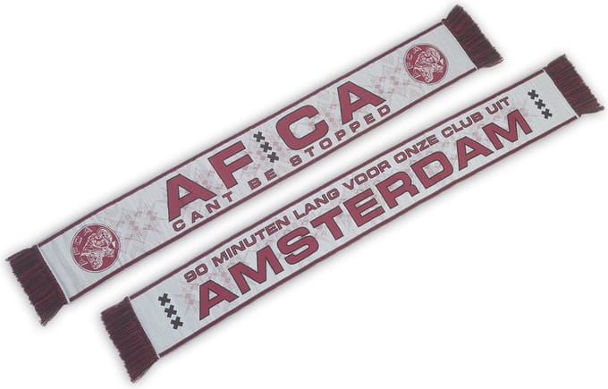 Sjaal Away 3rd 24/25 Lichtgrijs / Bordeaux Rood - AFCA - Ajax - Amsterdam - Fanwear - 3e Uitshirt