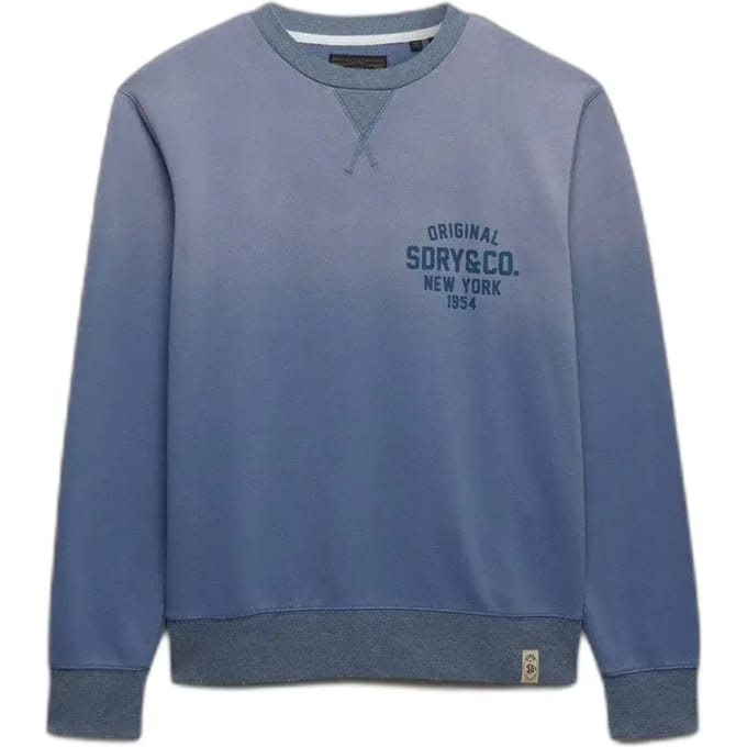 Superdry Block Text Ronde Hals Sweatshirt Light Blue Grootte: L