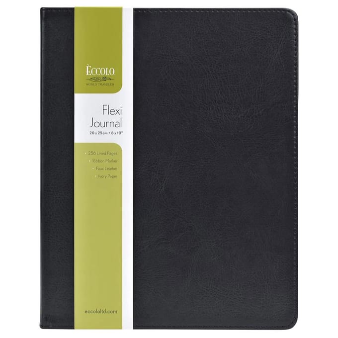 Eccolo notitieboek - Simple Black - lijn - ca.20x25cm - EC-D521N