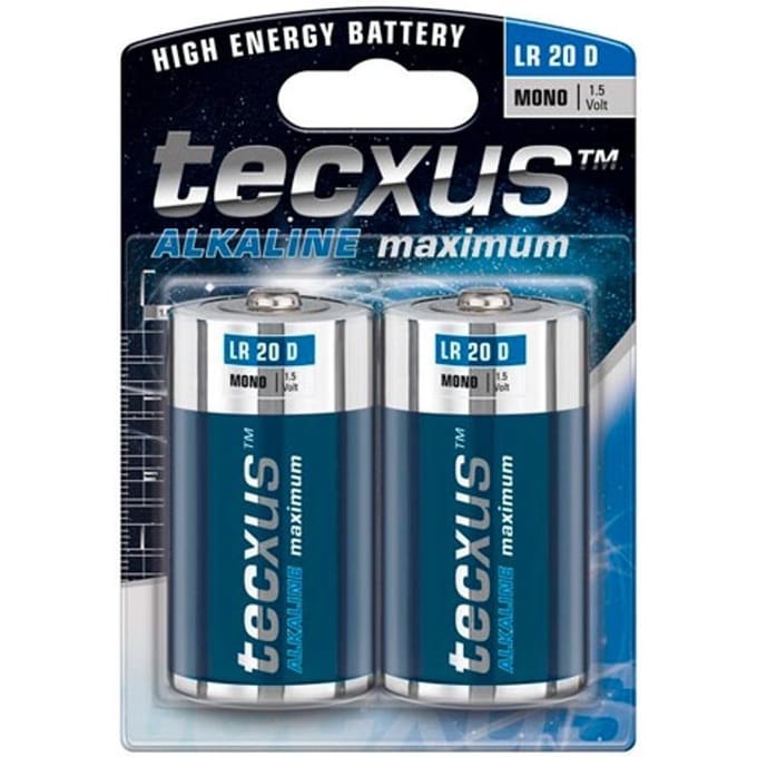 Tecxus Alkaline Maximum D/LR20 Batterijen - 2 stuks