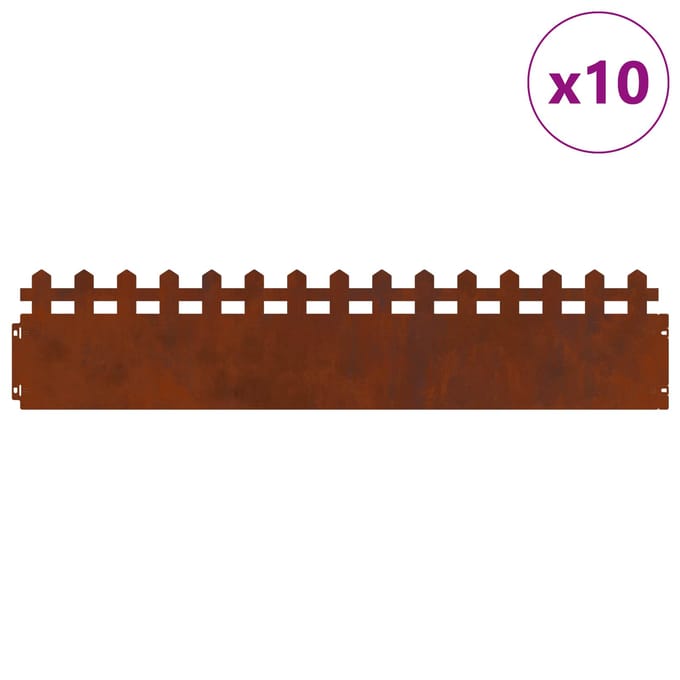 vidaXL - Gazonranden - 10 - st - 103 - x - 0,05 - x - 22 - cm - weervast - staal