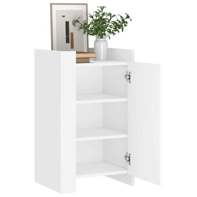 vidaXL - Dressoir - 45x35x75 - cm - bewerkt - hout - wit