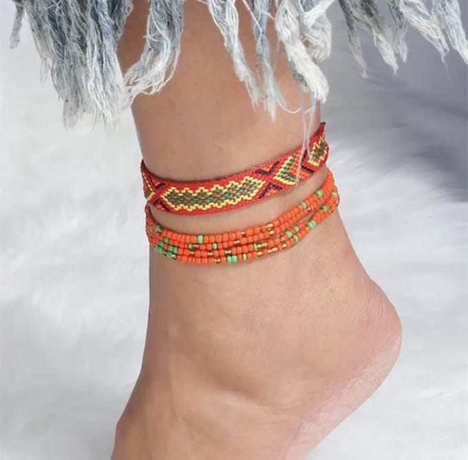 Jomide Enkelbandjes Set Oranje Colour - 2 stuks