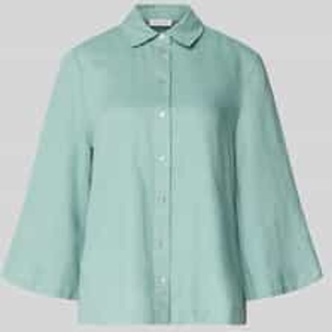 relaxed fit linnen blouse met 3/4-mouw