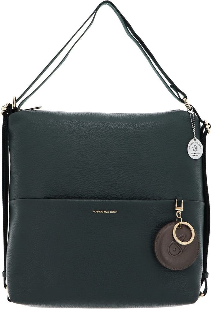 MANDARINA DUCK Leren Schoudertas Rugzak Mellow Leather Hobo Dark Forest Groen