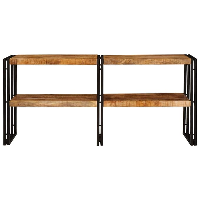 vidaXL - Wandtafel - met - plank - Bruin - 160 - x - 33 - x - 75 - cm - Massief - Mango - Hout