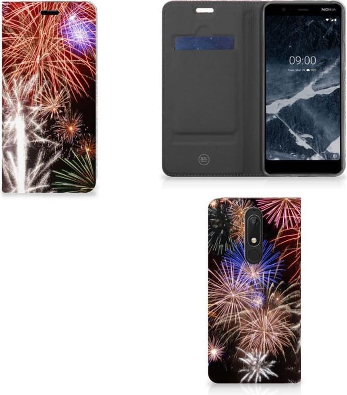 Nokia 5.1 (2018) Hippe Standcase Vuurwerk