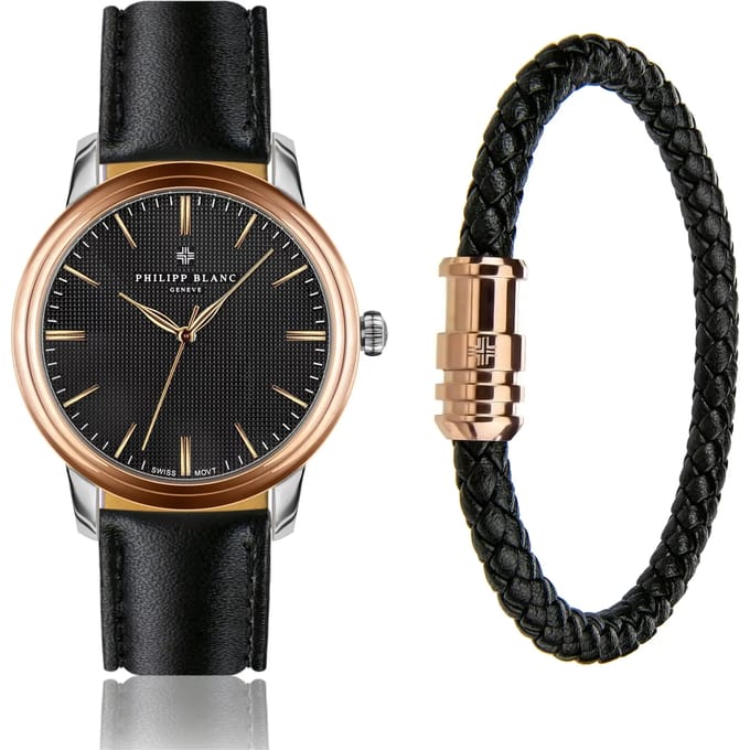 Horloge en leren band Philipp Blanc Zurich