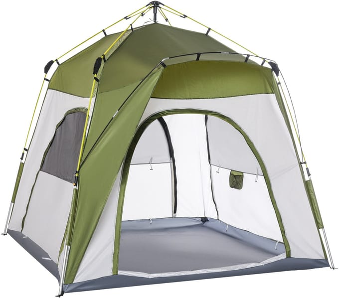 Outsunny-Campingzelt-Polyester, Aluminium-240L x 240B x 199H cm-Grün